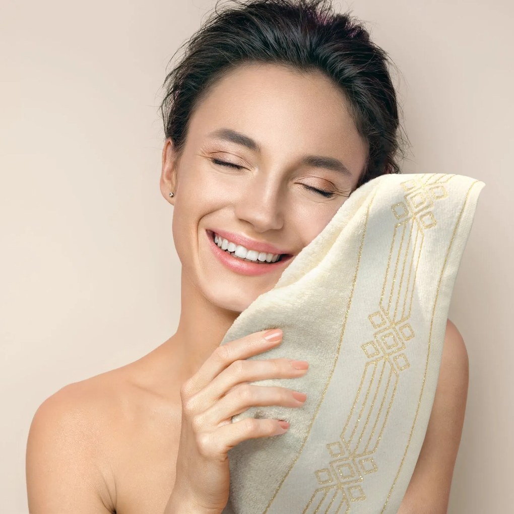 BAVLNENÝ UTERÁK KAMELA SADA 6KS 50X90 CM ČIERNA