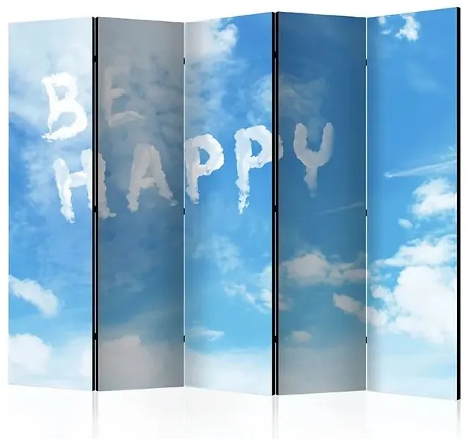 Paraván - Be happy II [Room Dividers] Veľkosť: 225x172, Verzia: Akustický