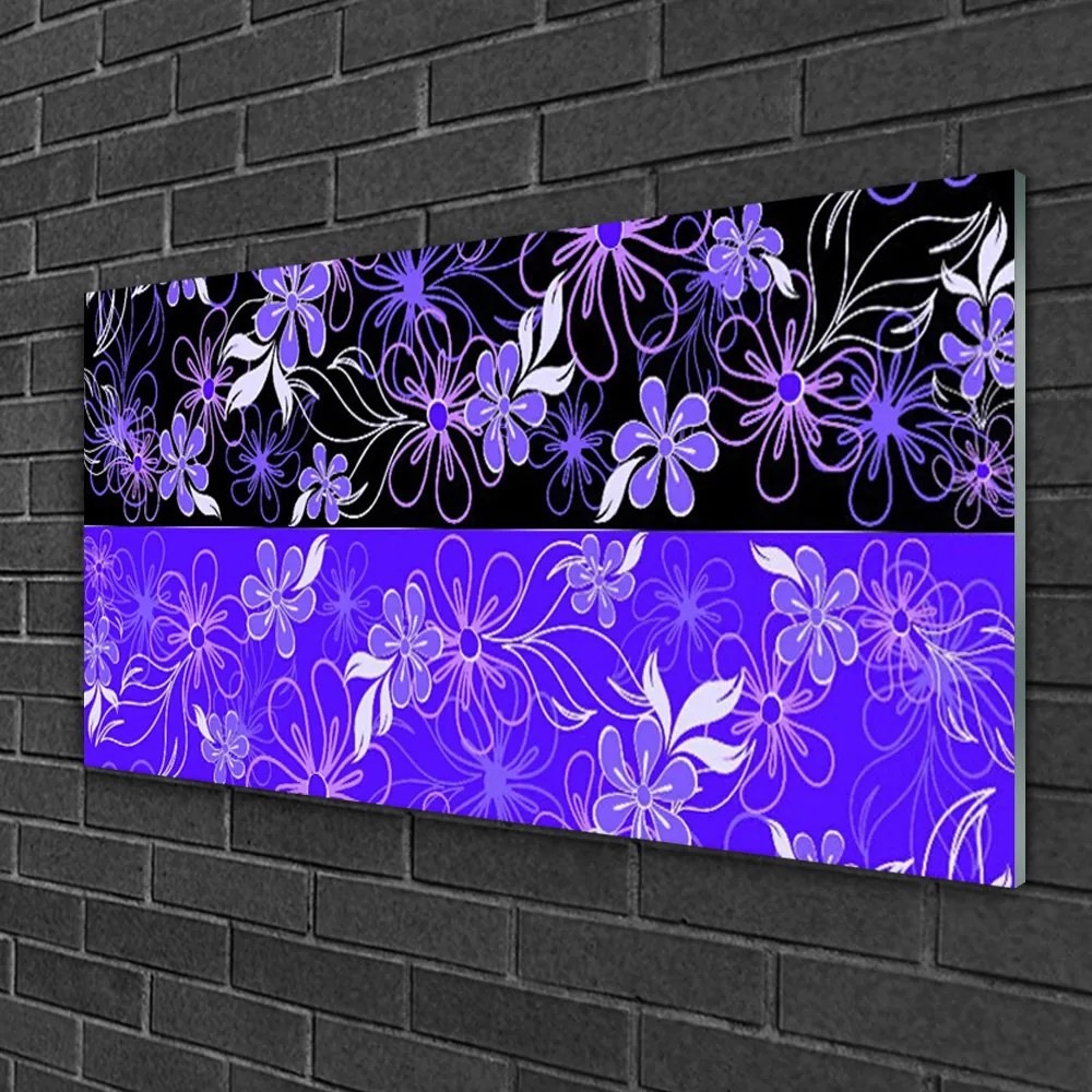 Skleneny obraz Abstrakcia vzory kvety art 120x60 cm