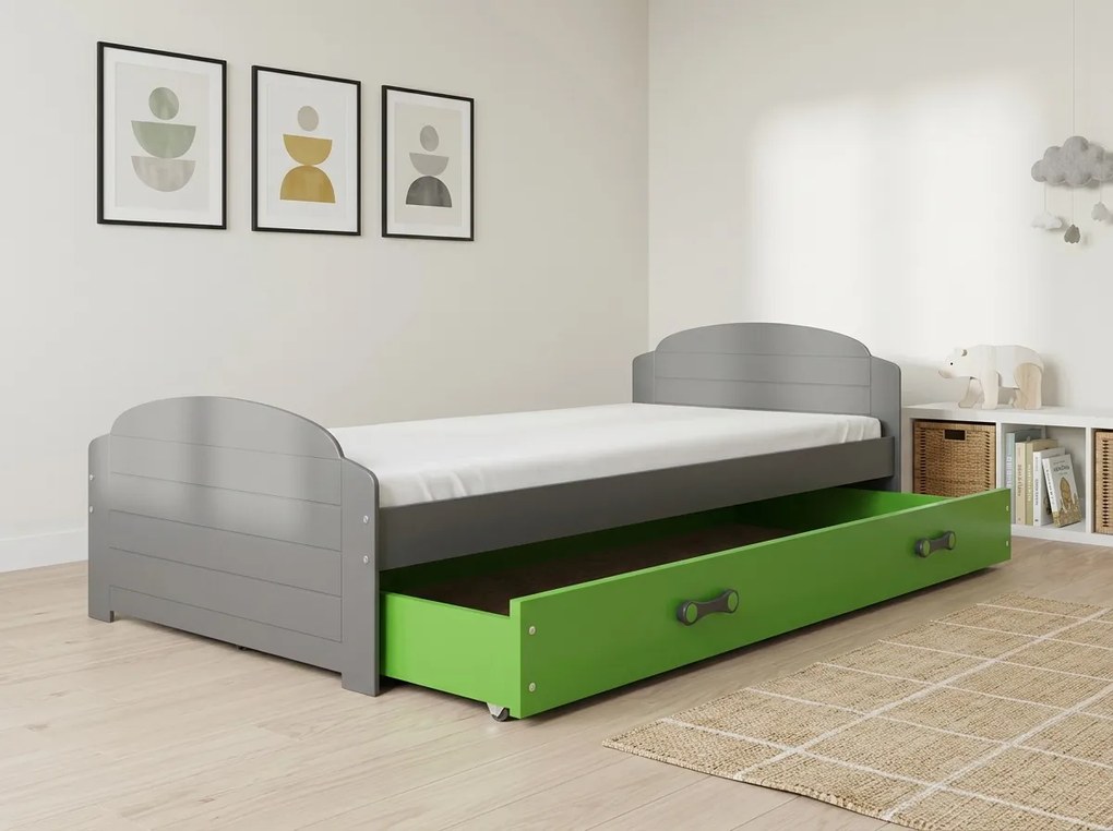 Posteľ LILI 200x90 grafitová - zelená