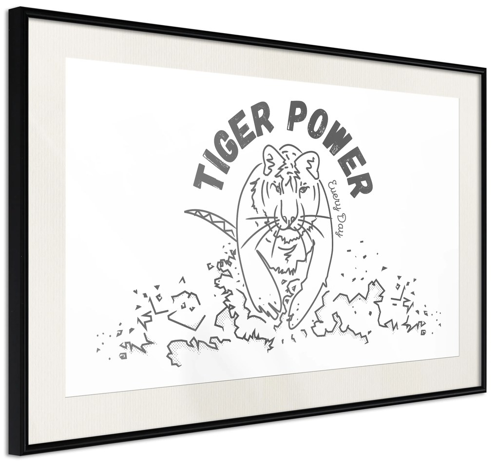 Artgeist Plagát - Tiger Power [Poster] Veľkosť: 30x20, Verzia: Zlatý rám