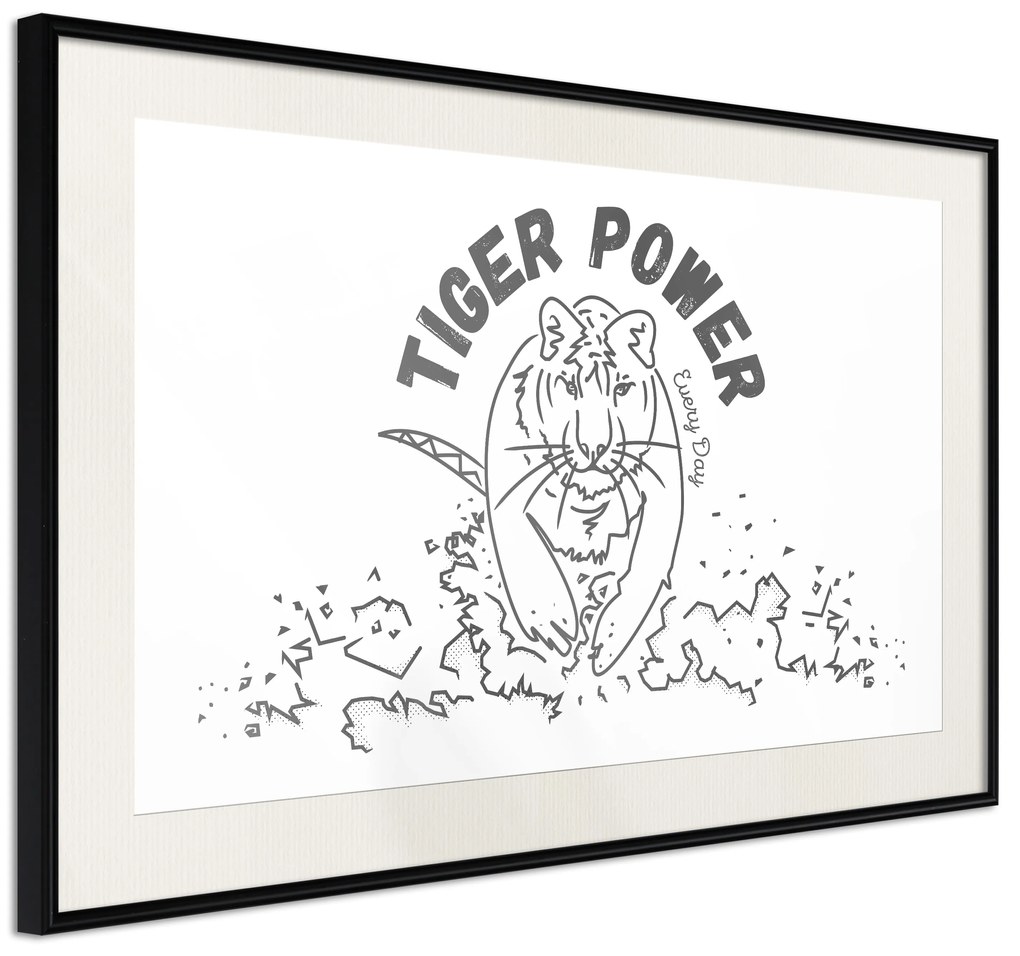 Artgeist Plagát - Tiger Power [Poster] Veľkosť: 60x40, Verzia: Zlatý rám