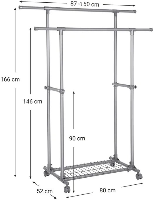Vešiakový stojan na kolieskach LLR13GY