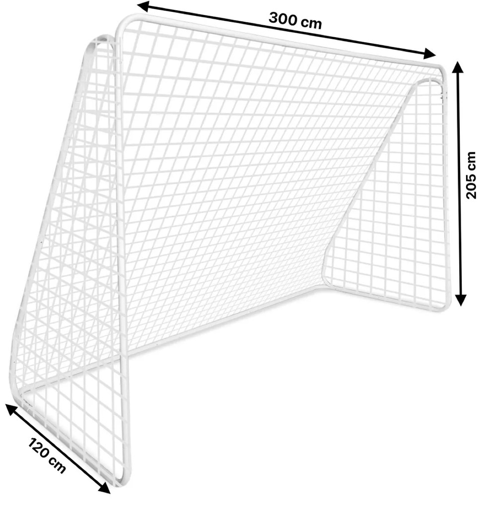 Fotbalová branka NICOLO 300x205 cm bílá
