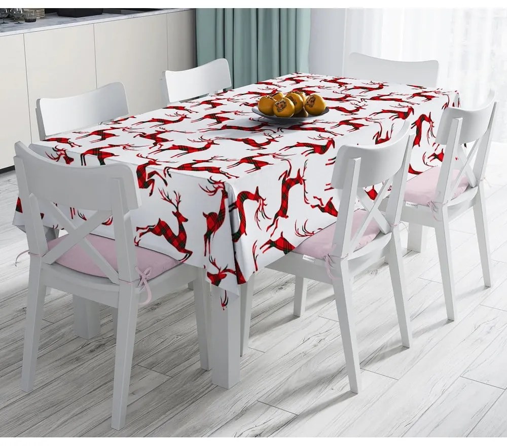 Vianočný obrus s prímesou bavlny Minimalist Cushion Covers Christmas Tartan, 140 x 180 cm