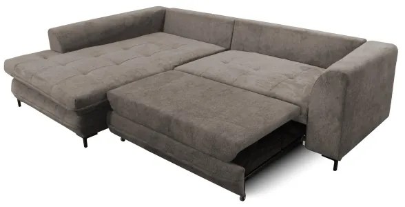 Rozkladacia rohová sedacia súprava s úložným priestorom v tvare L LAGOA ľavá taupe/šedá