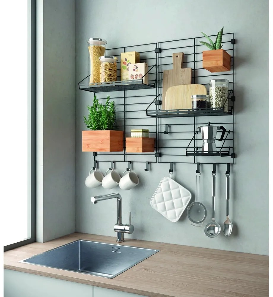 Čierny kovový komponent - polica 43x15 cm Mural – Metaltex