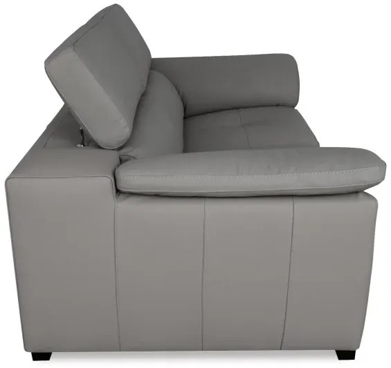Moderná kožená pohovka LOREN II (2P), sivá (madras - 128 grey)