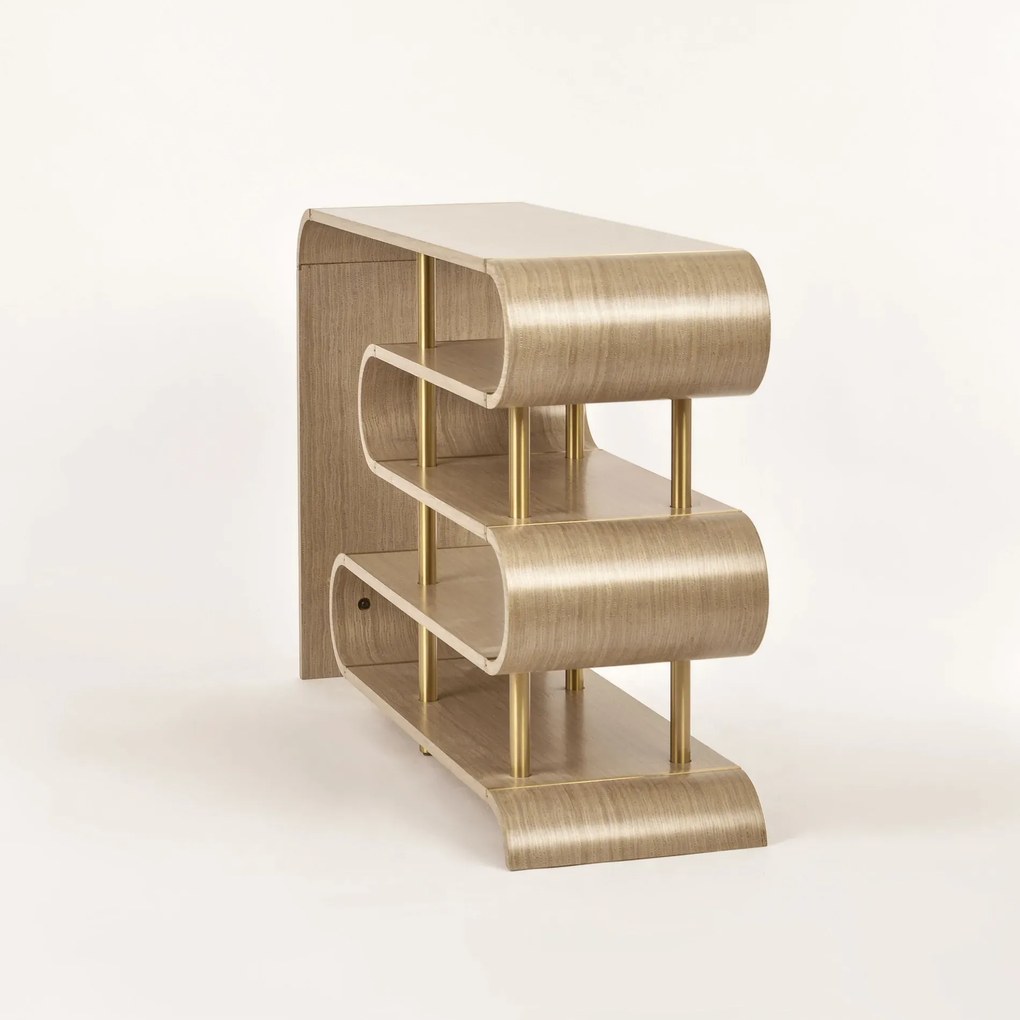 Designový konzolový stolek Stilig ST962 122 cm hnědý/zlatý