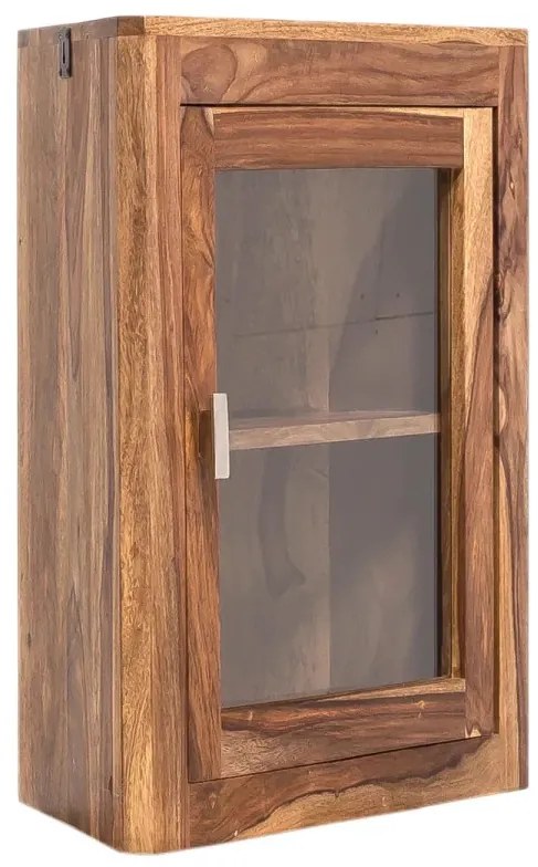 furniture-nabytek.cz - Masivní nástěnná skříňka do koupelny Lagos z palisandru, lakovaná, hnědá – 60×32×65 cm
