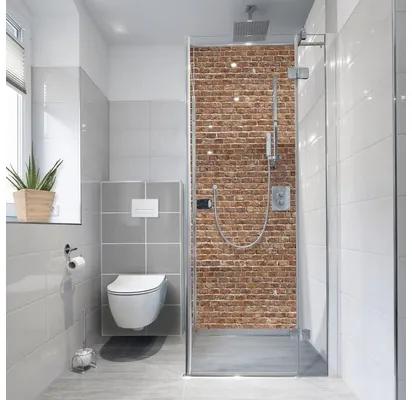 Samolepiaca fólia na stenu kúpeľne mySPOTTI fresh Brick Wall 100x255 cm