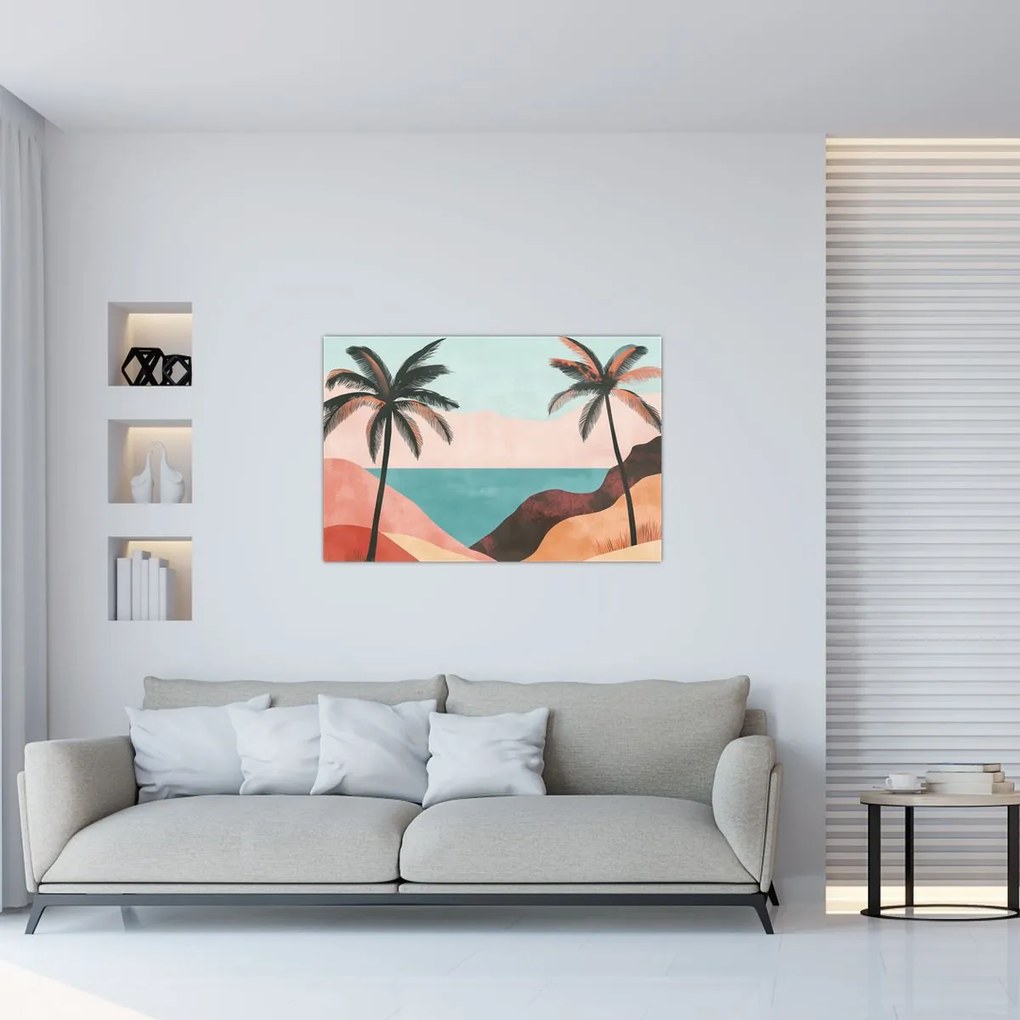Obraz - Palmy pri mori (90x60 cm)