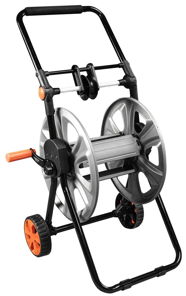 NEO TOOLS Vozík na záhradnú hadicu, kovový, na 60 m hadice 1/2", s vedením hadice 15-792