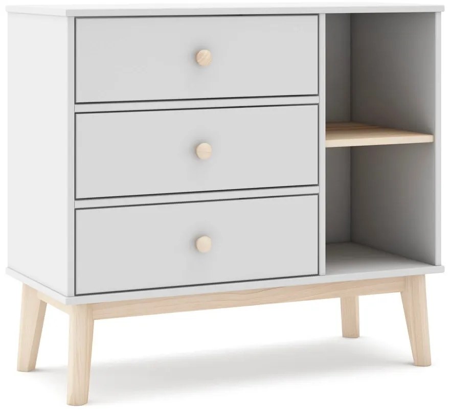 Biela nízka detská komoda 90x81 cm Esteban – Marckeric