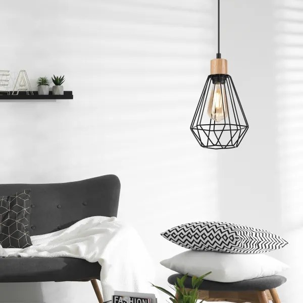 Brilagi - Luster na lanku WOODY BASKET 1xE27/60W/230V dub