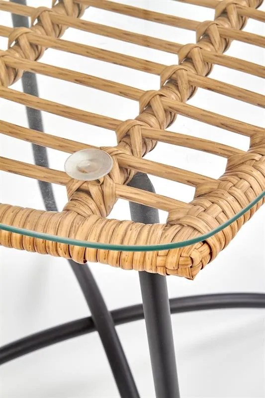 ZÁHRADNÝ RATANOVÝ STOLÍK SO SKLOM TARA HNEDÝ