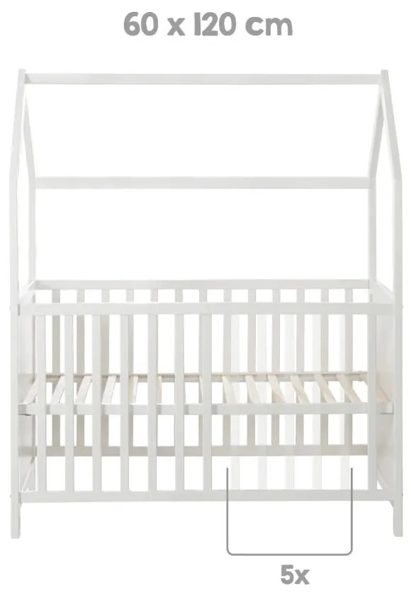 Sivá postieľka 60x120 cm – Roba