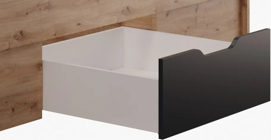 Posteľ s úložnými zásuvkami Asko 180x200 cm, dub artisan/antracit