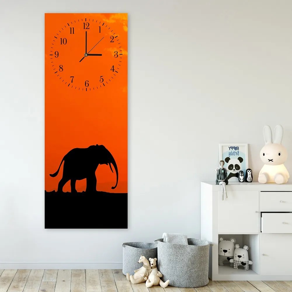 Gario Hodiny na stenu Putovanie slona Rozmery: 40 x 118 cm