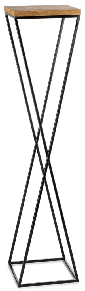 Kvetinový stojan LOFT II 100 cm čierny/dub lancelot