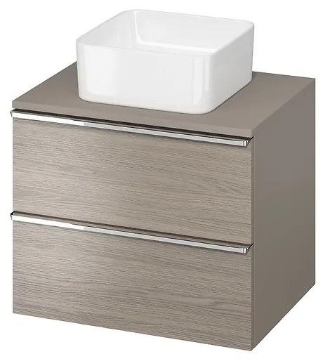 Cersanit - VIRGO závesná skrinka pod umývadlo s doskou 60cm, šedý dub-chróm, S522-022