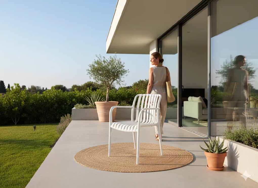 Garden Line ZÁHRADNÁ STOLIČKA 45,5 x 57 x 45 / 81 CM BIELA