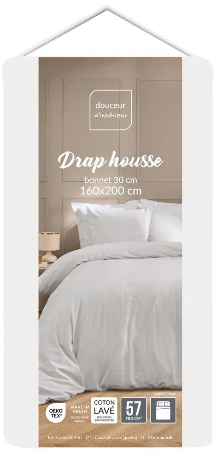 Biela plachta 160x200 cm Linella – douceur d'intérieur