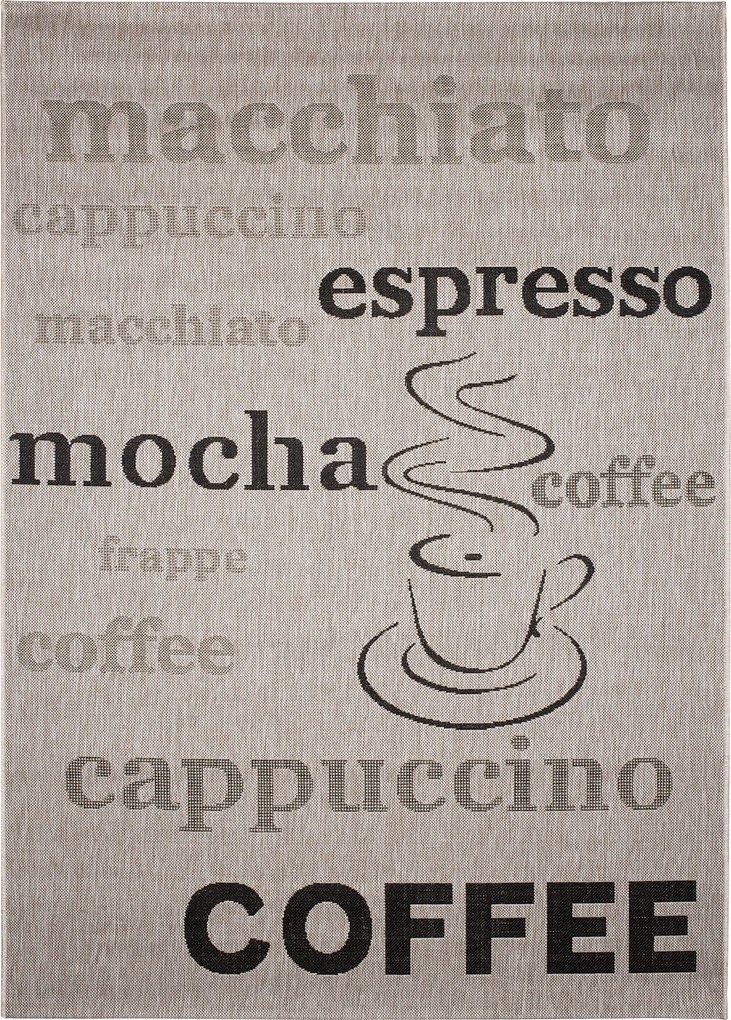Sisalový PP koberec COFFEE - sivý/čierny