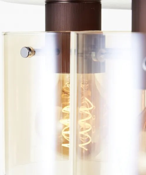 Brilliant - Stropné svietidlo PETJE 5xE27/40W/230V priemer 52 cm hnedé/dymové