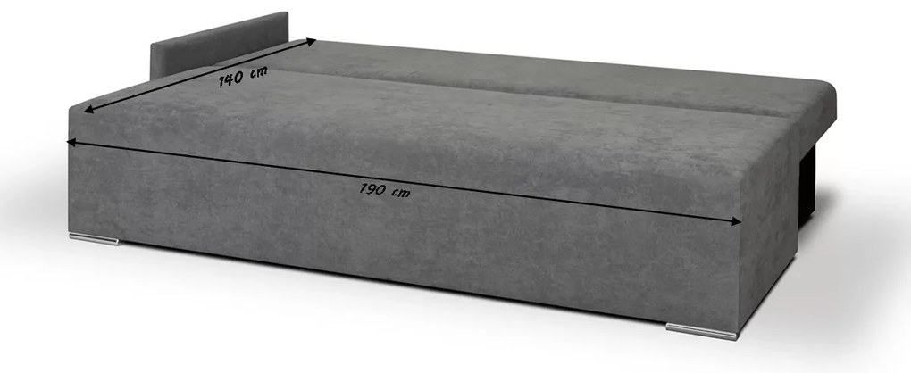 Pohovka pre 3 osoby s funkciou spania START Ružová