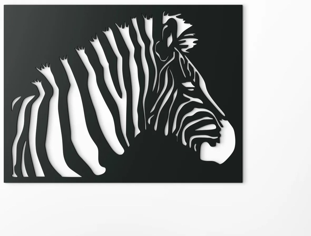 drevko Drevený obraz na stenu Zebra Rozmer obrazu: 32,5 x 43,5 cm, Farba dekorácie: Čierna
