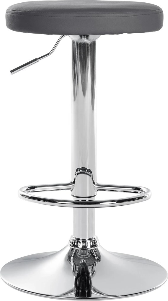 Barová stolička Ponte - koženka, chróm rám - Sivá