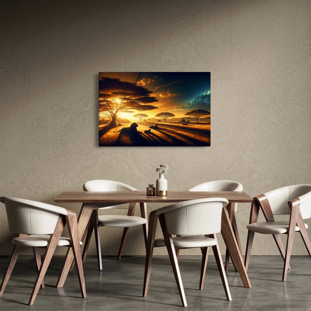 Obraz - Oddychujúce levy (90x60 cm)
