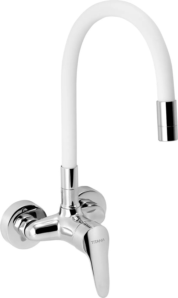 Ferro Zumba - drezová batéria s elastickým ramenom 100mm, biela-chrómová, 94484,0B
