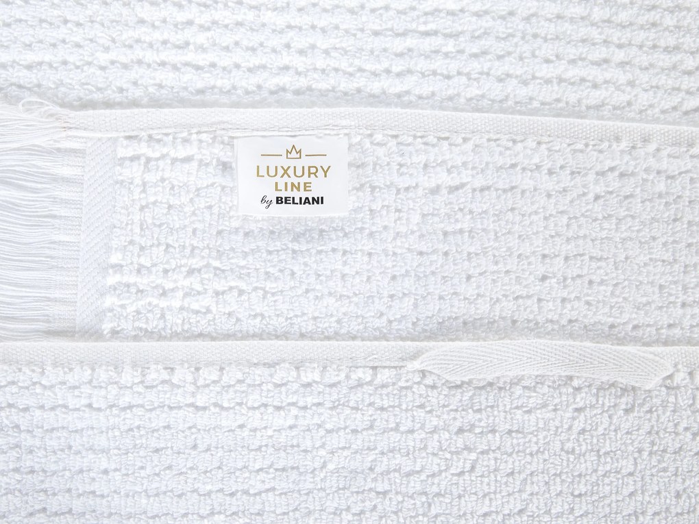 Sada 2 bavlnených froté uterákov biela ATIU Beliani