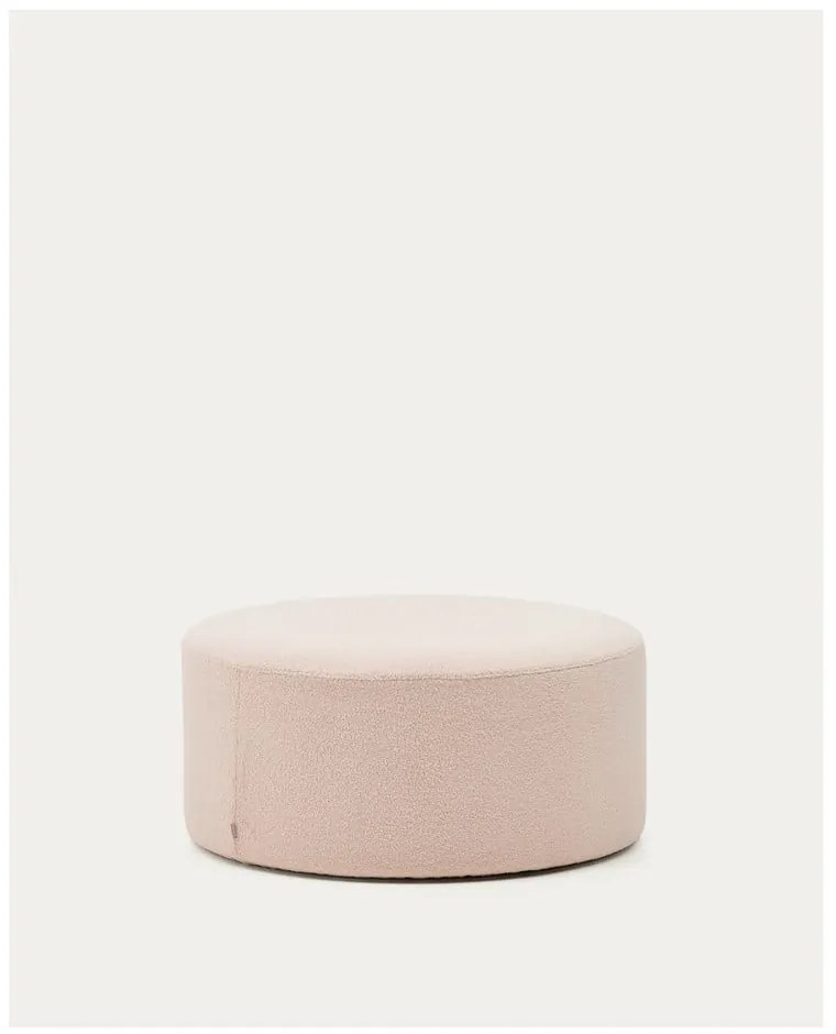 Svetloružový taburet z textílie buklé Kaeli – Kave Home