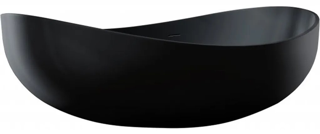 Cerano Valentina, voľne stojaca vaňa z liateho mramoru 180x110 cm, čierna matná, CER-CER-417521