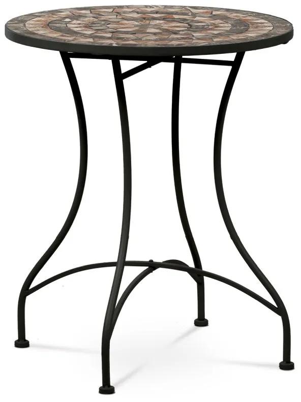 Záhradný a balkónový kovový stolík s čiernymi nohami