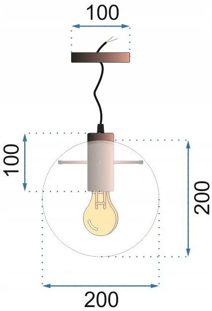 Toolight - Závesné sklenené stropné svietidlo Lassi 20 cm 1xE27, Ružové zlato, OSW-00130