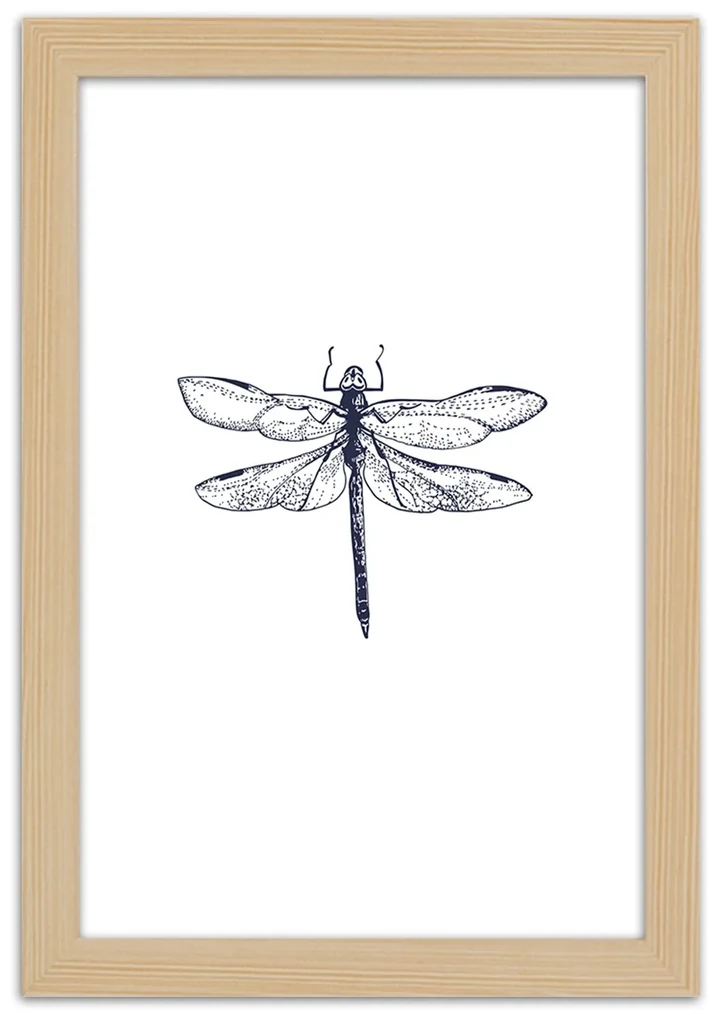 Gario Plagát Vážka nakreslená Farba rámu: Bez rámu, Rozmery: 20 x 30 cm