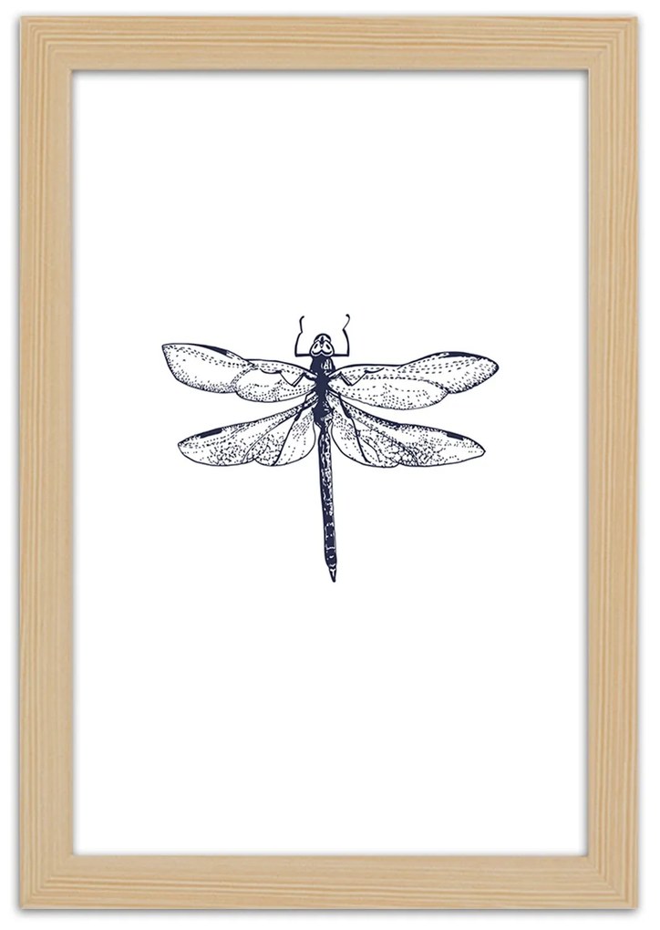 Gario Plagát Vážka nakreslená Farba rámu: Bez rámu, Rozmery: 40 x 60 cm