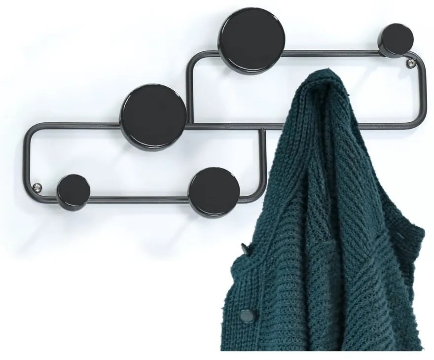 Čierny nástenný vešiak Anya – Tomasucci