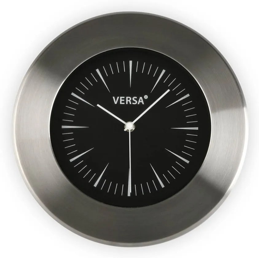 Nástenné hodiny s černým ciferníkom Versa Alumo, ⌀ 30,5 cm
