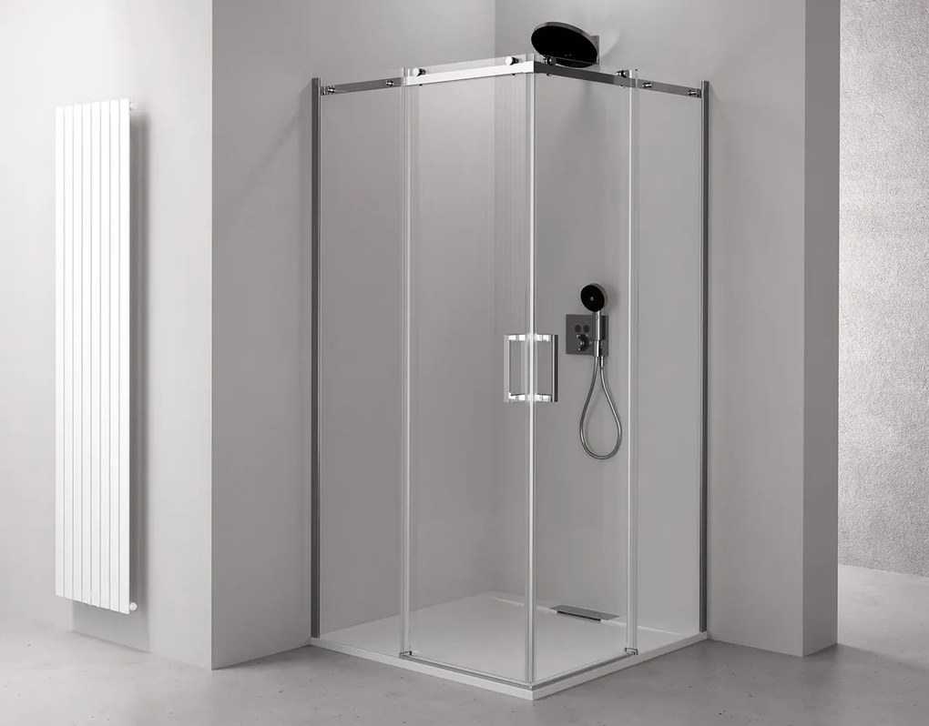 Polysan Polysan, THRON SQUARE štvrťkruhová sprchová zástena 900x900mm, číre sklo, pravá, TL2690R-5002