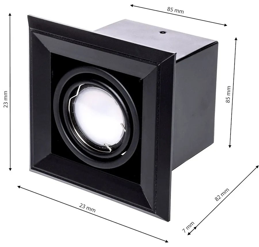 Podhľadové svietidlo Blocco, 1x čierne kovové tienidlo, (možnosť polohovania), b