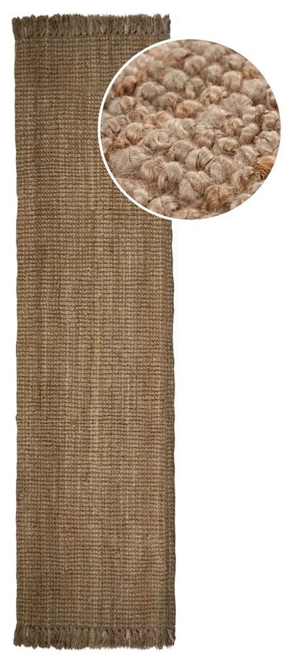 Ručne tkaný jutový behúň v prírodnej farbe 60x150 cm Jute Boucle – Flair Rugs