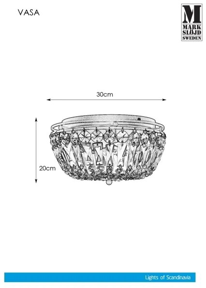 Markslöjd 107587 - Stropné svietidlo VASA 3xE14/40W/230V