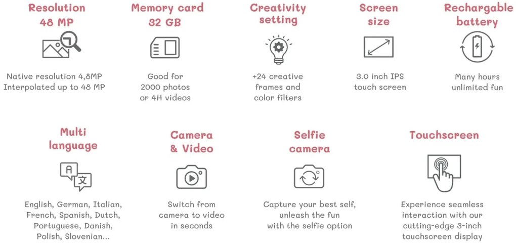 Detský digitálny fotoaparát Urban ZOO - jednorožec