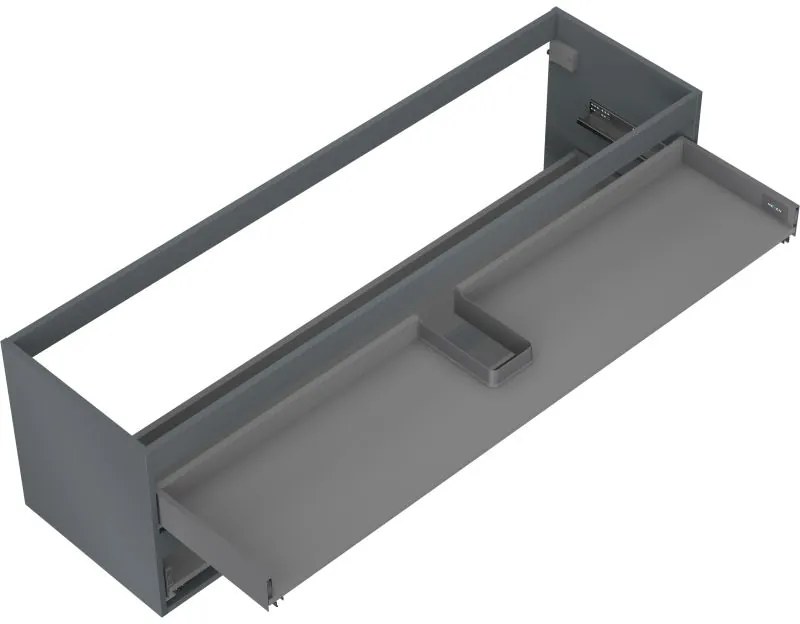 Mexen Box-A, závesná skrinka 160 cm, 2 zásuvky, grafitová matná, 91AX0-1600-470-2-66