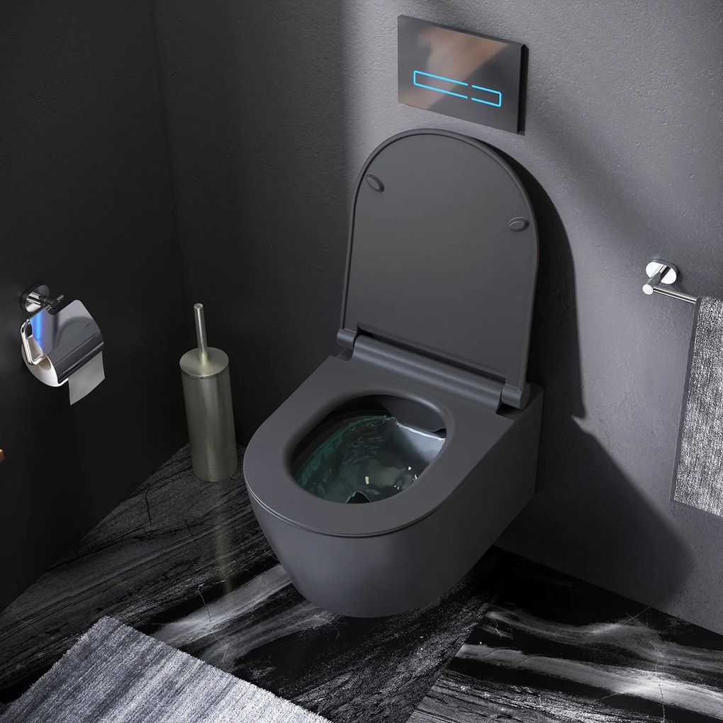 Závesné WC AM.PM X-Joy CXB1700MBSC bezokrajové, so sedadlom Microlift, čierne